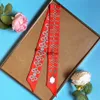 100% Silk H Brandenburg Silk Scarf Womens Spring and Autumn All-Matching Long Hair Band Ribbon Tie Bag Multi-Functional Scarf Ribbon Fashion