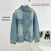 Kvinnor BLOUSES 2023 Spring Fashion Loose Korean Vintage Asymmetric Design Short Jacka Gradient Color Denim Shirt For Women Z191