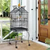 Bird Cages 57 "Rolling Metal Parrot Cage with Open Top Svart slitstarka robust tunga Safe 263 lb 230816