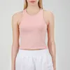 LL-88251 Mulheres roupas de ioga camisas sem mangas colete esportivo de cores sólidas Exercendo fitness garotas treinador de jogging sportswear