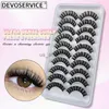 False Eyelashes DEVOSERVICE 10 Pairs DD Curl 3D Faux Mink False Eyelashes Natural Soft Russian Strip Eyelash Extension Makeup Supplies Maquiagem HKD230817