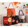 Autres fournitures de fête de fête Halloween Bodet de bonbons avec panier de lumière LED Trick Or Trew Sacs Réutilisables Pumpkle Gady Pounk Gift Pankets Dhrco