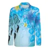 Men's Polos Blue Dream Catcher Polo Shirts Men Abstract Print Casual Shirt Daily Vintage Collar Long Sleeve Custom Oversize T-Shirts