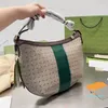 2023-Half Round Crossbody Bag Canavs Shoulder Bags Fashion Letters Red Green Leather Strap Zipper Women Vintage Handbags Purse
