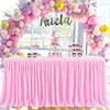 Table Skirt Pleated For Rectangle 9 Ft Ruffle Tutu Cloth Wedding Baby Shower Birthday Party Banquet
