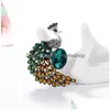 Pins Brooches Fashion Rhinestone Peacock Bird Women Beauty Animal S Party Office Brooch Pins Gifts Drop Delivery Jewelry Dhuja