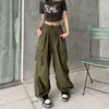 Pantaloni da donna americana piccante ragazza retrò lavoro casual femmina largo gamba larga y2k leggings di strada alta gambo in streetwear