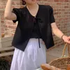 البلوزات النسائية اليابانية ليدي أزياء بلوزة 2023 الصيف بيع النساء مع بطانة بلا أكمام