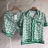 Camicie casual maschile camicie di Casablanca Green Maglie da donna Migliore qualità Full Stampa a manica corta Tta