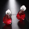 Charm Fashion Crystal Women Eargando Nueva Zirconia Simple Green Water Drop Pendientes Corea Linda Joya Accesorios para mujer J230817