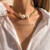 Pendant Necklaces Vintage Punk Cuban Chains Necklaces Women Gothic Imitation-Pearl Pendant Necklace Girl Chokers Fashion Accessories J230817