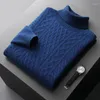 Herrenpullover verdickte obere Wolle reine Farbe Pullover hochlappend