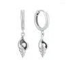 Hoopörhängen 925 Sterling Silver Needle Böhmen Elegant vit pärla för kvinnor Simple Conch Pendant Earring Fashion Ins Jewelry