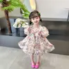 Flickans klänningar sätter klänningar för barn och kvinnors populära nya baby födelsedagsnätverk röd söt färsk skog prinsessklänning r230816