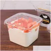 Engångssammanhang Take Out Containers Clear Cake Box Transparent Square Mousse Plastic Cupcake Boxar med lock Yoghourt Pudding Party Supplies DHH3G