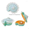 Sieraden zakjes zakken zakjes 2022 blauwe conch shell doos creatieve snuisterij verzamelringhouder opslagcontainer cadeau home dhknc