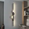 Lâmpada de parede moderna luminárias simples de tira led luminárias de cabeceira de cabeceira em casa decoração de iluminação interna corredor corredor de ouro preto