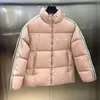 Mens Puffer Ceket Son Stil Kış Kış Down Down Ceket Stripe Kadın Tasarımcı Ceketler Fermuar Cep Rüzgar Yem