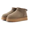 dames laarzen tazz laarzen bont sneeuw laarzen Australië klassieke ultra mini tazz suede shearling platform laars dames kastanje comfort winter dia's ontwerper uggitys ontwerp