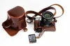 Kameraväska tillbehör Ny lyx PU-läder kameraväska för fujifilm x-t1 xt1 lins kamera fodral med läder med rem öppen batteridesign hkd230817