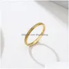 Clusterringe Zorcvens einfache 2mm Frau Herren Paar Gold Farbe Edelstahl Ring Matt Finger Schmuck für männliche Bänder Geschenk Drop Deli Dhxmj