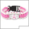 Bedelarmbanden mode roze lint borstkanker jager Awareness outdoor polsbandjes armband voor vrouwelijke mannen sorteren sieraden drop del dhqiz