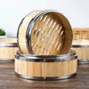 Double Boilers 1Pc Bamboo Food Steamer With Stainless Steel Banding No Lid Bun Steaming Basket Dumplings Dim Sum Cage Cooker Kitchen Gadget