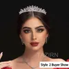 Wedding Hair Jewelry TAZIRN Trendy 5A Cubic Zirconia Floral Tiaras Wedding Crowns Bridal Headpiece Princess Small CZ White Zircon Headdress for Women 230816