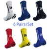 Sports sokken professionele training sportsokken hoogwaardige polyester ademende en zweetabsorberende niet-slip voetbal sokken zes paren 230816