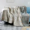 Dekens Boheemse stijl katoenen sprei op de warme worp dekens zachte ademende geruite dekbedbank honingdecor 230816