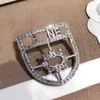 Luxury Women Designer Brand Letter Brooches 18K Gold Plated Stainless Steel Crystal Jewelry Brooch Charm Pin Men Womens Wedding Party Clothing Accessories