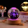 Decoratieve beeldjes 3D Crystal Ball Planet Laser gegraveerd zonnestelsel Globe Astronomy Gift Verjaardag Glass Sphere Home Decoratie
