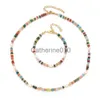 Colliers pendants Été Nouveau couleur mélangée mixte Bohemian Collier Niche Design Colorful Bracelet en acier inoxydable Collier Fashion Gift fait à la main J230817