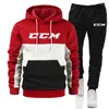 Herren Tracksuits Tracksuit CCM Brand Casual Jogging Set Mode All-Match Outdoor Anzug Mann Sportbekleidung Jacke schwarze Sweatpant-Anzüge