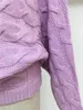Kobiety swetry H80S90 Kobiety jesienne zimowe slash szyja luźna dzianina sweter żeńskie modne kwiat rękawy batwing rękaw
