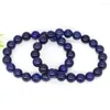 Strand Natural Stone Round Beads Bracelets Lapis Lazuli Healing Chakra Crystal Wrist Chain Women Men Jewlery Making