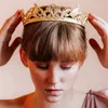 Wedding Hair Jewelry Alloy King Queen Round Crown Party Hair Accessories For Costume Cosplay Prom Pageant Homecoming Wedding Black Crown 230816