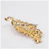 Pins Brooches Fashion Rhinestone Peacock Bird Women Beauty Animal S Party Office Brooch Pins Gifts Drop Delivery Jewelry Dhuja