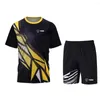 Tracksuits voor heren Yudx Summer Quick-Dry Broken Geometric Patroon Badminton T-shirt Shorts Set 2023 Running Golf Casual Breathable Sports