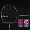 Andere Sportartikel 1PCS Professional 50T Rod 35lbs 100 Kohlefaser Badminton Schläger mit Bags Training Racquet Speed ​​Sport für Erwachsene 230816