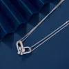 Marque de créateurs Tiffays Gold Double Ring Collier Boucle Horseshoe Pendante Rose Luxur Luxury Collier de chaîne simple