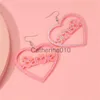 Charm Pink Love-shaped Barbie Earrings Kawaii Barbie Letter Acrylic Pendant Jewelry for Women Girls Cute Cosplay Jewelry Accessories J0817