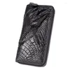 Plånböcker XZAN Fashion Business Men's Alligator Crocodile äkta läder Long Organizer Wallet Men Card Holder Purse