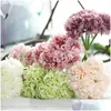 Decorative Flowers Wreaths Wholesale-1 Bouquet 5 Head Wedding Artificial Hydrangea Flower Home Party Birthday Year Christmas Valen Otmhl