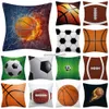 Kuddefodral Rugby Football Basketball Printed Mönster Square Polyester Cushion Cover for Home Living Room SOFA DECORATION CASE 45x45CM HKD230817