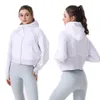 2023New Women's Sports Sports Yoga Jacket Zipper Coat Yoga Suit Fitness Suit Fitness Running Capuzes Treinamento de Treinamento de Treinamento de Ginásio Esportes com capuz