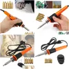 Hand Power Tool Accessories 110V/220V 30W Electric Soldering Iron Pen Wood Burning Set Pencil Burner With Tips And Eu Plug Drop De Dho09