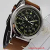 Wristwatches Luxury 42mm Luminous Automatic Men Watch Black Dial Sapphire Glass NH35A Miyota 8215 Movement Leather Strap Grass Back