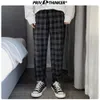 Pants Privathinker 2022 New Fashion Man Sliose Long Long Luthers Men Korean Plaid Casual Oversize Streetwear Joggerstolc
