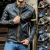 Vestes masculines Veste en cuir masculin Automne et hiver pour adolescents hommes collier punk punk veste en cuir de moto masculin 230816